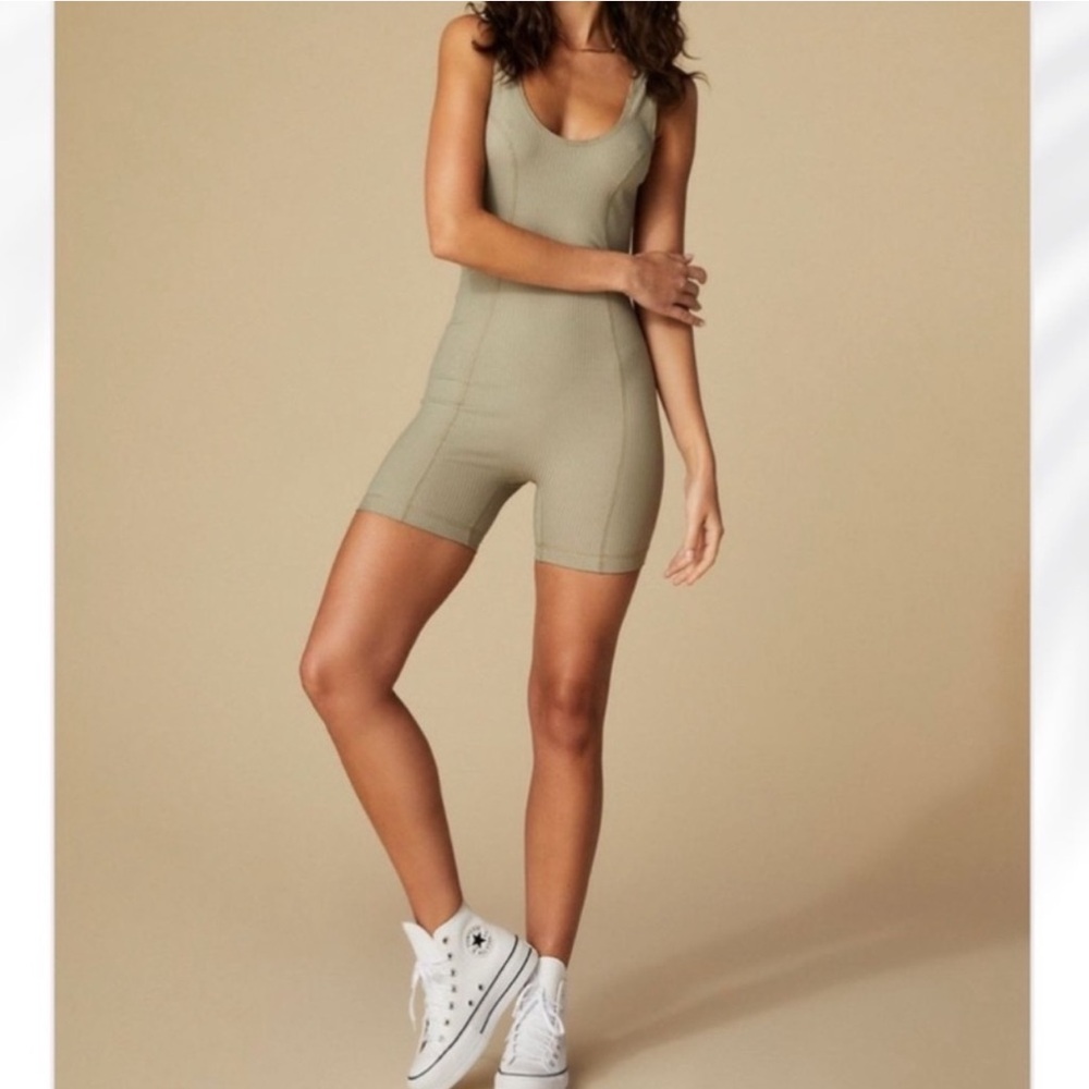 Tan + Lines Sport By Silvan Ayla Ribbed Romper